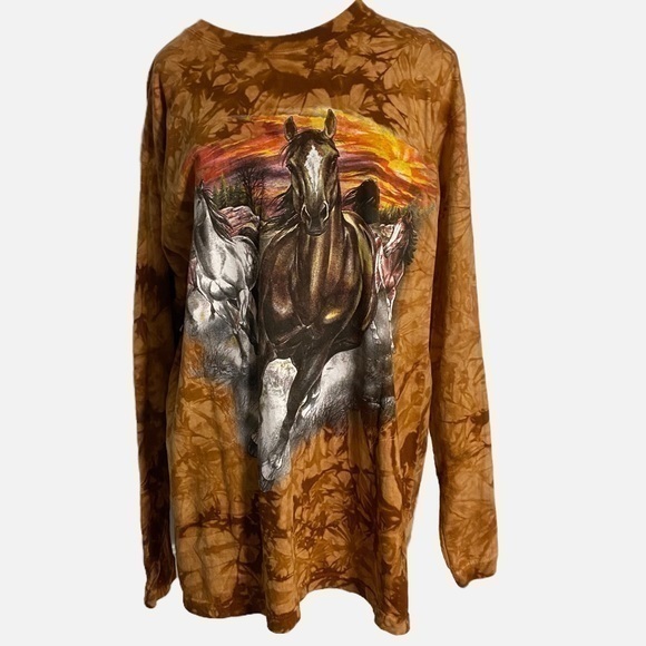 Back to Earth Tops - Back‎ to Earth Nature Wear Women's Shirt Tie Dye Graphic Hand Dyed Horses
